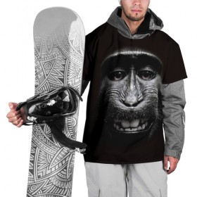 Накидка на куртку 3D с принтом обезьяна в Екатеринбурге, 100% полиэстер |  | взгляд | голова | животные | обезьяна | природа