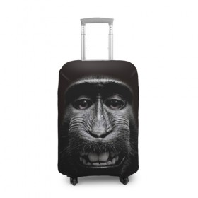 Чехол для чемодана 3D с принтом обезьяна в Екатеринбурге, 86% полиэфир, 14% спандекс | двустороннее нанесение принта, прорези для ручек и колес | взгляд | голова | животные | обезьяна | природа