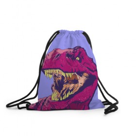 Рюкзак-мешок 3D с принтом rex в Екатеринбурге, 100% полиэстер | плотность ткани — 200 г/м2, размер — 35 х 45 см; лямки — толстые шнурки, застежка на шнуровке, без карманов и подкладки | dinosaur | t rex | динозавр | рекс | тирекс