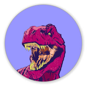 Коврик круглый с принтом rex в Екатеринбурге, резина и полиэстер | круглая форма, изображение наносится на всю лицевую часть | dinosaur | t rex | динозавр | рекс | тирекс