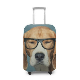 Чехол для чемодана 3D с принтом Бигль в Екатеринбурге, 86% полиэфир, 14% спандекс | двустороннее нанесение принта, прорези для ручек и колес | бигль | гончая | дворняжка | охотничья | песик | песики | собака | собаки