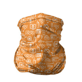 Бандана-труба 3D с принтом Жизнь на Ямайке в Екатеринбурге, 100% полиэстер, ткань с особыми свойствами — Activecool | плотность 150‒180 г/м2; хорошо тянется, но сохраняет форму | оранжевый | паттерн