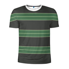Мужская футболка 3D спортивная с принтом Одежда Курта Кобейна в Екатеринбурге, 100% полиэстер с улучшенными характеристиками | приталенный силуэт, круглая горловина, широкие плечи, сужается к линии бедра | в полоску | зеленая | курт кобейн | полосатая | полоски