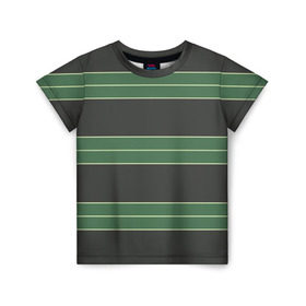 Детская футболка 3D с принтом Одежда Курта Кобейна в Екатеринбурге, 100% гипоаллергенный полиэфир | прямой крой, круглый вырез горловины, длина до линии бедер, чуть спущенное плечо, ткань немного тянется | в полоску | зеленая | курт кобейн | полосатая | полоски