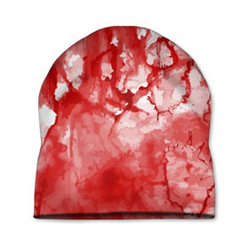Шапка 3D с принтом Кровь в Екатеринбурге, 100% полиэстер | универсальный размер, печать по всей поверхности изделия | брызги | капли | кровь | ужас | хэллоуин