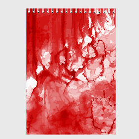 Скетчбук с принтом Кровь в Екатеринбурге, 100% бумага
 | 48 листов, плотность листов — 100 г/м2, плотность картонной обложки — 250 г/м2. Листы скреплены сверху удобной пружинной спиралью | Тематика изображения на принте: брызги | капли | кровь | ужас | хэллоуин