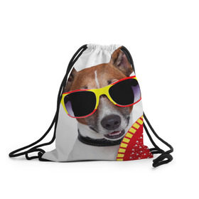 Рюкзак-мешок 3D с принтом Джек Рассел с веером в Екатеринбурге, 100% полиэстер | плотность ткани — 200 г/м2, размер — 35 х 45 см; лямки — толстые шнурки, застежка на шнуровке, без карманов и подкладки | джек рассел | песик | песики | собака | собаки | терьер