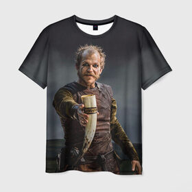Мужская футболка 3D с принтом Выпьем? в Екатеринбурге, 100% полиэфир | прямой крой, круглый вырез горловины, длина до линии бедер | викинги