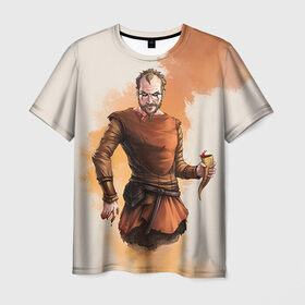 Мужская футболка 3D с принтом Флоки в Екатеринбурге, 100% полиэфир | прямой крой, круглый вырез горловины, длина до линии бедер | викинги