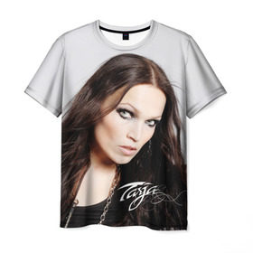 Мужская футболка 3D с принтом Tarja Turunen Nightwish в Екатеринбурге, 100% полиэфир | прямой крой, круглый вырез горловины, длина до линии бедер | nightwish | металл | музыка | рок | тарья турунен