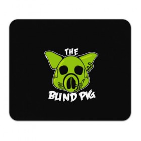 Коврик прямоугольный с принтом Blind Pig в Екатеринбурге, натуральный каучук | размер 230 х 185 мм; запечатка лицевой стороны | ад | зеленый | свинья | череп