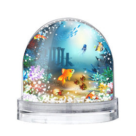 Снежный шар с принтом Золотая рыбка в Екатеринбурге, Пластик | Изображение внутри шара печатается на глянцевой фотобумаге с двух сторон | вода | водоросли | море | подводный мир | природа | рыба | рыбка | туризм