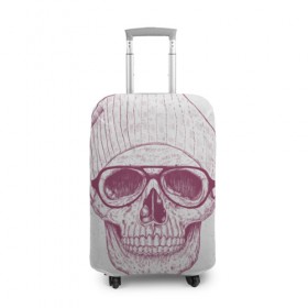 Чехол для чемодана 3D с принтом Cool Skull в Екатеринбурге, 86% полиэфир, 14% спандекс | двустороннее нанесение принта, прорези для ручек и колес | красивый | крутой | очки | рисунок | узор | череп