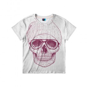 Детская футболка 3D с принтом Cool Skull в Екатеринбурге, 100% гипоаллергенный полиэфир | прямой крой, круглый вырез горловины, длина до линии бедер, чуть спущенное плечо, ткань немного тянется | красивый | крутой | очки | рисунок | узор | череп