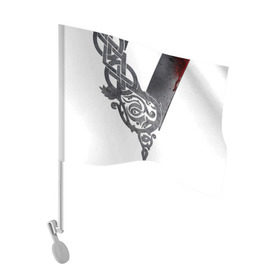 Флаг для автомобиля с принтом Викинги в Екатеринбурге, 100% полиэстер | Размер: 30*21 см | Тематика изображения на принте: viking | vikings | вальхалла | викинги