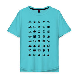 Мужская футболка хлопок Oversize с принтом Iconspeak в Екатеринбурге, 100% хлопок | свободный крой, круглый ворот, “спинка” длиннее передней части | знаки | символы | турист