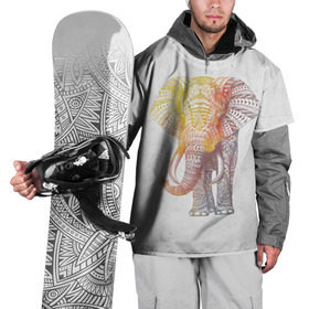 Накидка на куртку 3D с принтом Solar Elephant в Екатеринбурге, 100% полиэстер |  | красивый | крутой | рисунок | слон | узор