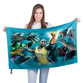 Флаг 3D с принтом Kobe Bryant в Екатеринбурге, 100% полиэстер | плотность ткани — 95 г/м2, размер — 67 х 109 см. Принт наносится с одной стороны | kobe bryant | lakers | los angeles lakers | nba. | баскетбол | баскетболист | коби брайант | лайкерс | лос анджелес лейкерс | нба