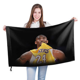 Флаг 3D с принтом Kobe Bryant в Екатеринбурге, 100% полиэстер | плотность ткани — 95 г/м2, размер — 67 х 109 см. Принт наносится с одной стороны | kobe bryant | lakers | los angeles lakers | nba. | баскетбол | баскетболист | коби брайант | лайкерс | лос анджелес лейкерс | нба