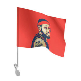 Флаг для автомобиля с принтом LeBron James в Екатеринбурге, 100% полиэстер | Размер: 30*21 см | cleveland cavaliers | lebron james | nba. | баскетбол | баскетболист | джеймс леброн | кливленд кавальерс | нба