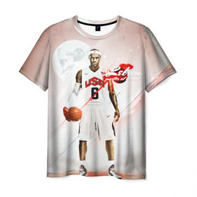 Мужская футболка 3D с принтом LeBron James в Екатеринбурге, 100% полиэфир | прямой крой, круглый вырез горловины, длина до линии бедер | Тематика изображения на принте: cleveland cavaliers | lebron james | nba. | баскетбол | баскетболист | джеймс леброн | кливленд кавальерс | нба