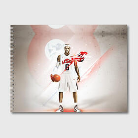 Альбом для рисования с принтом LeBron James в Екатеринбурге, 100% бумага
 | матовая бумага, плотность 200 мг. | cleveland cavaliers | lebron james | nba. | баскетбол | баскетболист | джеймс леброн | кливленд кавальерс | нба