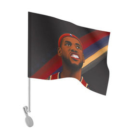 Флаг для автомобиля с принтом LeBron James в Екатеринбурге, 100% полиэстер | Размер: 30*21 см | cleveland cavaliers | lebron james | nba. | баскетбол | баскетболист | джеймс леброн | кливленд кавальерс | нба