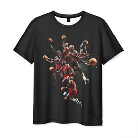 Мужская футболка 3D с принтом Michael Jordan в Екатеринбурге, 100% полиэфир | прямой крой, круглый вырез горловины, длина до линии бедер | chicago bulls | michael jeffrey jordan | nba. | баскетбол | баскетболист | вашингтон уизардс | майкл джордан | нба | чикаго | чикаго буллз