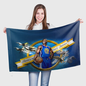 Флаг 3D с принтом Баскетболист в Екатеринбурге, 100% полиэстер | плотность ткани — 95 г/м2, размер — 67 х 109 см. Принт наносится с одной стороны | nba | баскетбол | баскетболист | нба