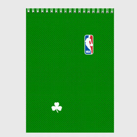 Скетчбук с принтом Boston Celtics в Екатеринбурге, 100% бумага
 | 48 листов, плотность листов — 100 г/м2, плотность картонной обложки — 250 г/м2. Листы скреплены сверху удобной пружинной спиралью | boston celtics | бостон | бостон селтикс | нба | селтикс
