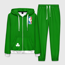 Мужской костюм 3D с принтом Boston Celtics в Екатеринбурге, 100% полиэстер | Манжеты и пояс оформлены тканевой резинкой, двухслойный капюшон со шнурком для регулировки, карманы спереди | boston celtics | бостон | бостон селтикс | нба | селтикс