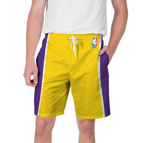 Мужские шорты 3D с принтом Lakers в Екатеринбурге,  полиэстер 100% | прямой крой, два кармана без застежек по бокам. Мягкая трикотажная резинка на поясе, внутри которой широкие завязки. Длина чуть выше колен | kobe bryant | lakers | los angeles lakers | nba | баскетбол | брайант | браянт | коби | лайкерс | лос анджелес лейкерс | нба | форма