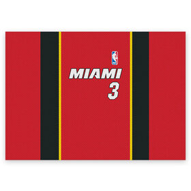 Поздравительная открытка с принтом Miami Heat 3 в Екатеринбурге, 100% бумага | плотность бумаги 280 г/м2, матовая, на обратной стороне линовка и место для марки
 | 3 | dwyane wade | miami heat | nba |  дуэйн уэйд | баскетбол | майами | майами хит | нба