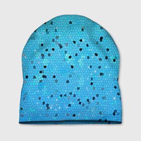 Шапка 3D с принтом Синий узор в Екатеринбурге, 100% полиэстер | универсальный размер, печать по всей поверхности изделия | Тематика изображения на принте: абстракция | арт | мозайка | рисунок | синий | текстура | узоры