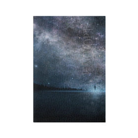 Обложка для паспорта матовая кожа с принтом Звездное небо в Екатеринбурге, натуральная матовая кожа | размер 19,3 х 13,7 см; прозрачные пластиковые крепления | Тематика изображения на принте: вселенная | галактика | звезды | небо | ночь