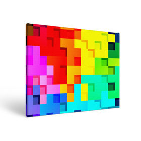 Холст прямоугольный с принтом Pixel-Fon в Екатеринбурге, 100% ПВХ |  | кубики | пиксель | разноцветный | текстура | яркий