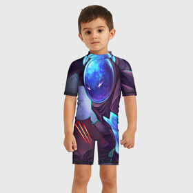 Детский купальный костюм 3D с принтом Arc Warden в Екатеринбурге, Полиэстер 85%, Спандекс 15% | застежка на молнии на спине | Тематика изображения на принте: arc warden | dota | dota 2 | дота | дотан | раки