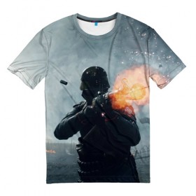 Мужская футболка 3D с принтом батлфилд 1 в Екатеринбурге, 100% полиэфир | прямой крой, круглый вырез горловины, длина до линии бедер | battlefield 1 | батлфилд 1