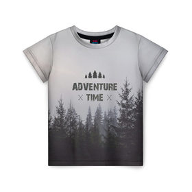 Детская футболка 3D с принтом лес в Екатеринбурге, 100% гипоаллергенный полиэфир | прямой крой, круглый вырез горловины, длина до линии бедер, чуть спущенное плечо, ткань немного тянется | горы | лес | море | охота | приключения | природа | рыбалка | свобода | скалы | туман | туризм | экстрим