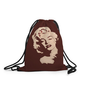 Рюкзак-мешок 3D с принтом Мэрилин Монро в Екатеринбурге, 100% полиэстер | плотность ткани — 200 г/м2, размер — 35 х 45 см; лямки — толстые шнурки, застежка на шнуровке, без карманов и подкладки | marilyn monroe | звезда | киноактриса | мэрилин монро
