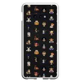 Чехол для Samsung S10E с принтом One Piece Pixel art pattern в Екатеринбурге, Силикон | Область печати: задняя сторона чехла, без боковых панелей | Тематика изображения на принте: 8 bit | ace | chopper | luffy | one piece | pattern | pixel art | space | zorro