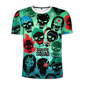 Мужская футболка 3D спортивная с принтом Suicide Squad в Екатеринбурге, 100% полиэстер с улучшенными характеристиками | приталенный силуэт, круглая горловина, широкие плечи, сужается к линии бедра | harley quinn | suicide squad | харли квинн