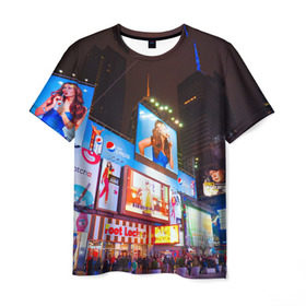 Мужская футболка 3D с принтом Авеню стрит в Екатеринбурге, 100% полиэфир | прямой крой, круглый вырез горловины, длина до линии бедер | америка | город | европа | китай | красота | новинки | ночь | огонь | пейзаж | свет