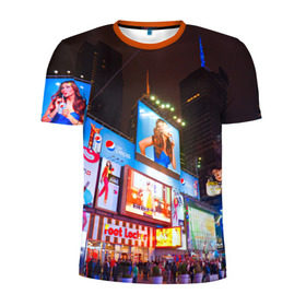 Мужская футболка 3D спортивная с принтом Авеню стрит в Екатеринбурге, 100% полиэстер с улучшенными характеристиками | приталенный силуэт, круглая горловина, широкие плечи, сужается к линии бедра | америка | город | европа | китай | красота | новинки | ночь | огонь | пейзаж | свет