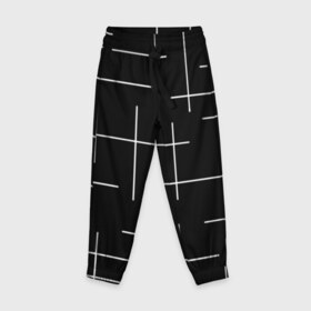 Детские брюки 3D с принтом Geometric (2) в Екатеринбурге, 100% полиэстер | манжеты по низу, эластичный пояс регулируется шнурком, по бокам два кармана без застежек, внутренняя часть кармана из мелкой сетки | geometric | белый | геометрик | линии | текстура | чёрный
