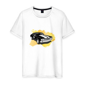 Мужская футболка хлопок с принтом Chevrolet Chevelle SS в Екатеринбурге, 100% хлопок | прямой крой, круглый вырез горловины, длина до линии бедер, слегка спущенное плечо. | chevelle | chevrolet | ss |  шевроле | машина | шевиль