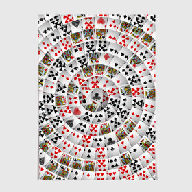 Постер с принтом Игральные карты 3 в Екатеринбурге, 100% бумага
 | бумага, плотность 150 мг. Матовая, но за счет высокого коэффициента гладкости имеет небольшой блеск и дает на свету блики, но в отличии от глянцевой бумаги не покрыта лаком | Тематика изображения на принте: карты | настольные игры | пасьянс | покер