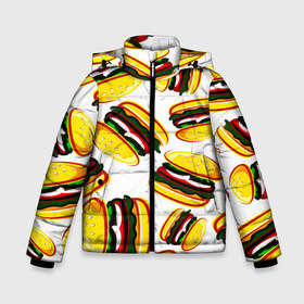 Зимняя куртка для мальчиков 3D с принтом Гамбургер в Екатеринбурге, ткань верха — 100% полиэстер; подклад — 100% полиэстер, утеплитель — 100% полиэстер | длина ниже бедра, удлиненная спинка, воротник стойка и отстегивающийся капюшон. Есть боковые карманы с листочкой на кнопках, утяжки по низу изделия и внутренний карман на молнии. 

Предусмотрены светоотражающий принт на спинке, радужный светоотражающий элемент на пуллере молнии и на резинке для утяжки | fast food | фастфуд