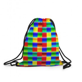 Рюкзак-мешок 3D с принтом Кубики в Екатеринбурге, 100% полиэстер | плотность ткани — 200 г/м2, размер — 35 х 45 см; лямки — толстые шнурки, застежка на шнуровке, без карманов и подкладки | абстракция | кубики | пиксели | плитка | разноцветный | яркий