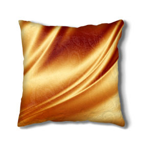 Подушка 3D с принтом Golden Silk в Екатеринбурге, наволочка – 100% полиэстер, наполнитель – холлофайбер (легкий наполнитель, не вызывает аллергию). | состоит из подушки и наволочки. Наволочка на молнии, легко снимается для стирки | gold | golden silk | textile | texture | золотой шёлк | текстиль | текстура | ткань